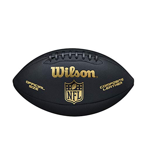 NFL Limited Balón de fútbol Americano Wilson , Cuero Compuesto, Tamaño Oficial, Negro/Oro, WTF1709ID