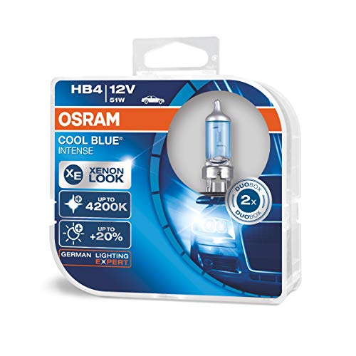 Osram 9006CBI-HCB Cool Blue Intense HB4 Lámpara Halógena de Faros, 4200K, 2 piezas