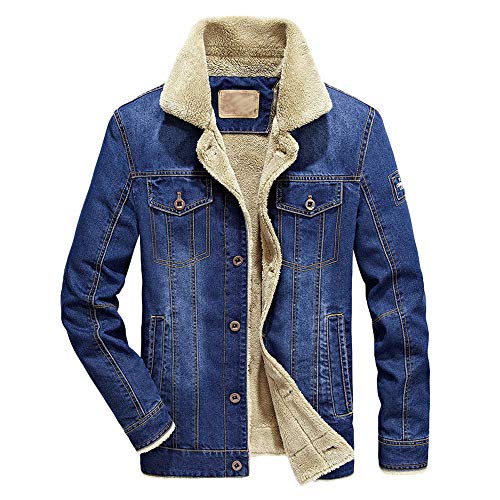 Overdose Chaqueta Vaquera De Los Hombres OtoñO Invierno BotóN De Bolsillo Solapa Chaqueta Vaquera con Capucha Top Abrigo Grueso Ropa De Abrigo (Small, Azul) Overdose Chaqueta Vaquera De Los Hombres OtoñO Invierno BotóN De Bolsillo Solapa Chaqueta Vaquera con Capucha Top Abrigo Grueso Ropa De Abrigo (Small, Azul)
