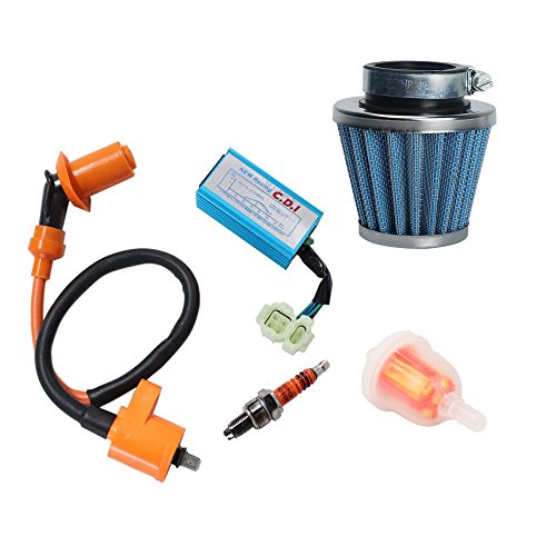 oxoxo Performance racking Round AC Fired 6 pins CDI Ignition Coil 3 elecrode Spark Plug With Gas Fuel filtro & 39 mm Air Filter For Chinese 50 cc 125 cc 150 cc GY6 Scooter Moped Go Kart