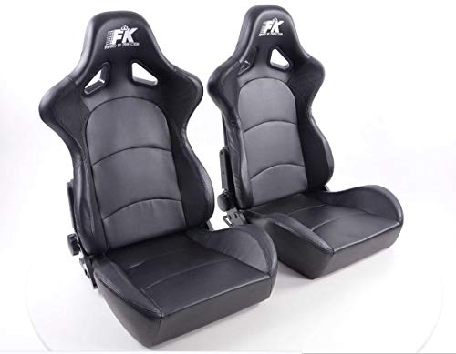 Par de asientos ergonómicos de rendimiento deportivo con control de medio cubo con calefacción y masaje