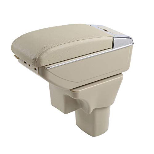 para Caja de reposabrazos Hyundai Accent 2006 2007 2008 2009 2011 + USB + Doble Capa + luz para Caja de reposabrazos Hyundai Accent 2006 2007 2008 2009 2011 + USB + Doble Capa + luz