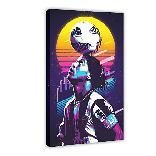Póster de fútbol Ronaldinho de fútbol, 1 póster de lona, decoración de dormitorio, paisaje, oficina, habitación, marco de regalo, 60 x 90 cm