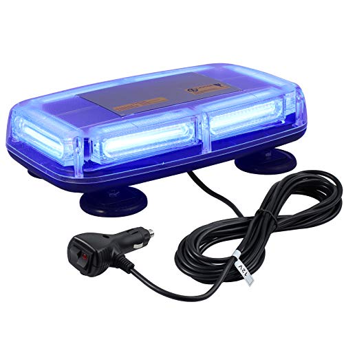 PROZOR 6-COB LED Luz de Advertencia con Parpadeo 7 Modos Luz Estroboscopica de Emergencia Base Magnetica IP67 Impermeable con Interruptor para 12V / 24V Automóvil Remolque Camión Caravana-Azul