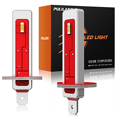 Pulilang Bombillas LED Antiniebla H1 CSP Chips 6000K 40W 5000LM Xenón Blanco LED de Conducción Diurna Lámparas Antiniebla DRL 12-24V Sin Polaridad - 2 Lámparas Pulilang Bombillas LED Antiniebla H1 CSP Chips 6000K 40W 5000LM Xenón Blanco LED de Conducción Diurna Lámparas Antiniebla DRL 12-24V Sin Polaridad - 2 Lámparas