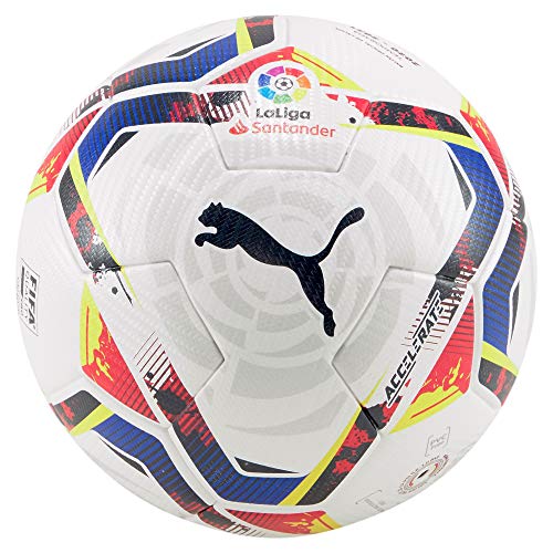 PUMA LaLiga 1 Accelerate (FIFA Quality Pro) WP Balón de Fútbol, Unisex-Adult, Puma White-Multi Colour, 5