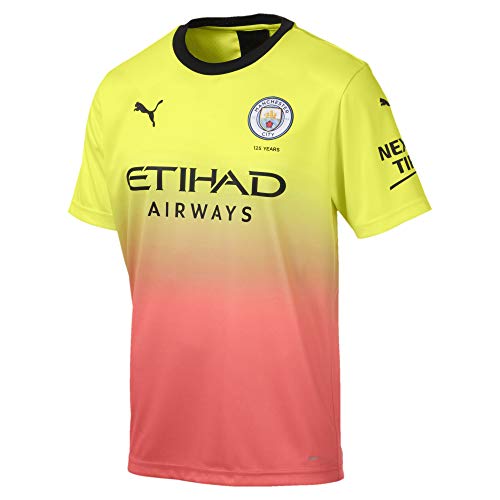 Puma Manchester City - Camiseta de manga corta para hombre - 75559403, S, Third Fizzy Yellow-georgia Peach