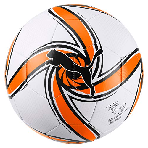 PUMA VCF Future Flare Ball Balón de Fútbol, Adultos Unisex, White-Vibrant Orange Black, 5