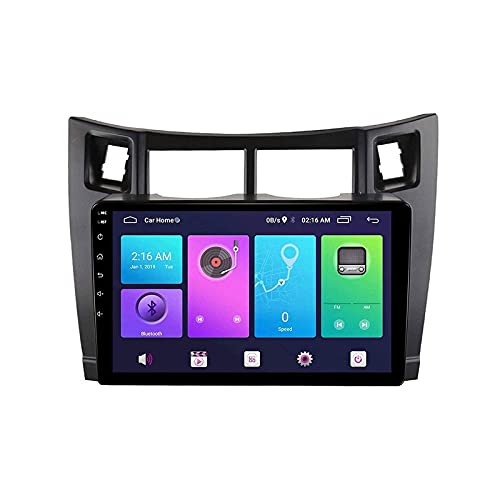 Radio estéreo para automóvil Reproductor multimedia de audio Sat Nav HD Pantalla táctil Soporte Bluetooth GPS Wifi Radio FM Puerto USB dual Enlace de espejo para Toyota Yaris 2005-2011,4 Core 4G + Wi