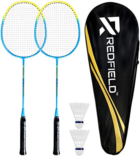 Redfield™ - Juego de bádminton - 2 raquetas de bádminton - 2 pelotas de bádminton - Bolsa de transporte - Set de bádminton para 2 jugadores - Juego de actividades al aire libre / interior