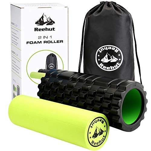 REEHUT Fitness Rodillo de Espuma 2-en-1 para Puntos Desencadenantes y Masaje para Músculos Dolorosos, Músculos Tensos + Rodillos Lisos para la Rehabilitación E-Book Gratis para Usuarios, 33 * 14cm REEHUT Fitness Rodillo de Espuma 2-en-1 para Puntos Desencadenantes y Masaje para Músculos Dolorosos, Músculos Tensos + Rodillos Lisos para la Rehabilitación E-Book Gratis para Usuarios, 33 * 14cm