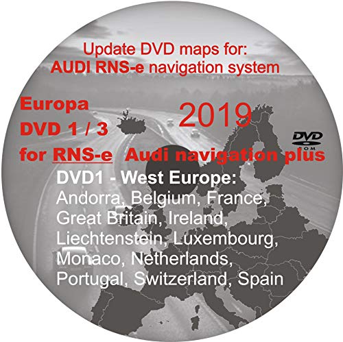 RNS-E 2018-2019 Navigation Plus - Mapa de navegación por satélite - compatible con AUDI, SEAT EXEO (Disco 1 - Europa Occidental)