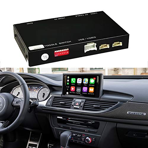 Road Top Retrofit Kit Decodificador con interfaz inalámbrica Apple CarPlay Android Auto para Audi A6 S6 2012-2018 Año con función Mirror Link AirPlay CarPlay