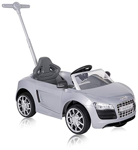 ROLLPLAY Coche correpasillos con reposapiés ajustable, Para niños a partir de 1 año, Hasta 20 kg, Audi R8 Spyder, Plateado ROLLPLAY Coche correpasillos con reposapiés ajustable, Para niños a partir de 1 año, Hasta 20 kg, Audi R8 Spyder, Plateado