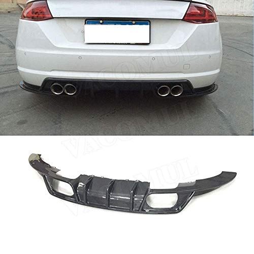 SHGE Difusor de Labios de Parachoques Trasero de Fibra de Carbono Estilo BT Escape de Cuatro Salidas para Audi TT Tts Ttrs 2014-2017 SHGE Difusor de Labios de Parachoques Trasero de Fibra de Carbono Estilo BT Escape de Cuatro Salidas para Audi TT Tts Ttrs 2014-2017