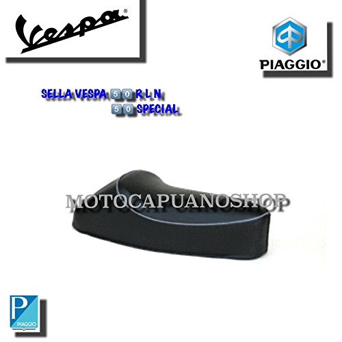 Sillín negro para Vespa 50 Special R L N monoplaza con gofrera tipo original