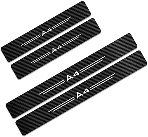 SIOM 4pcs Pegatinas de umbral de Puerta de Coche Pegatina de Vinilo de Fibra de Carbono para Audi A4 B5 B6 B7 B8 B9 Accesorios de Cubierta de umbral de Puerta de Coche Pedal de Fibra de Carbono (