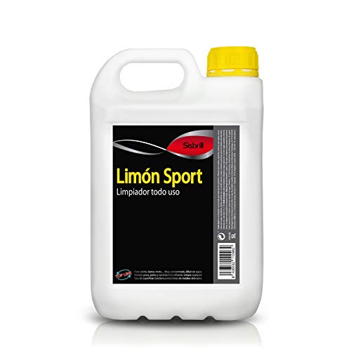 Sisbrill Limón Sport, Limpiador Concentrado Interior y Exterior vehículo - Tapicería, Salpicadero, Cuero, Mosquitos - 5 litros