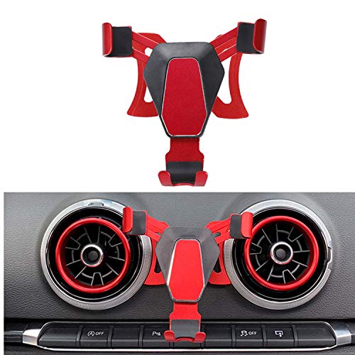 SMARTNAVI Soporte para teléfono de coche, soporte de teléfono de enlace de gravedad para coche con bloqueo automático para Audi A3 S3 2014-2018 (rojo)