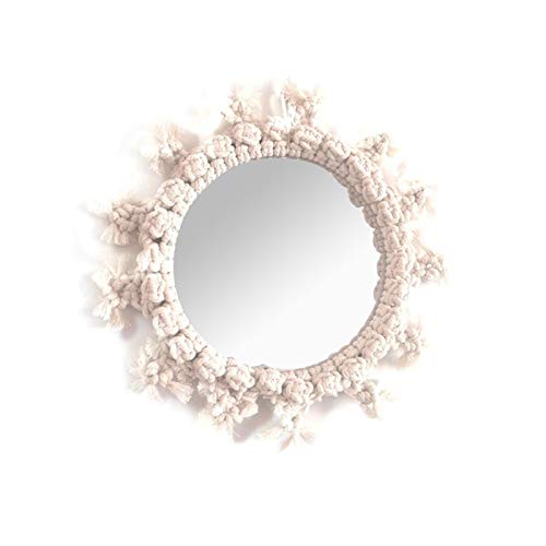 S/V Espejo de pared decorativo redondo bohemio macramé para colgar en la pared, espejo de maquillaje para apartamento, sala de estar, habitación de bebé, Nursery S/V Espejo de pared decorativo redondo bohemio macramé para colgar en la pared, espejo de maquillaje para apartamento, sala de estar, habitación de bebé, Nursery