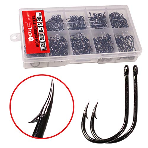 THKFISH 500 anzuelos de pesca con agujero en caja de aparejos 6# -15# 10 tamaños THKFISH 500 anzuelos de pesca con agujero en caja de aparejos 6# -15# 10 tamaños