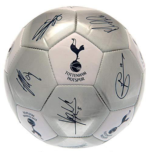 Tottenham Hotspur FC - Balón de fútbol plateado con firmas (Talla Única) (Plata)