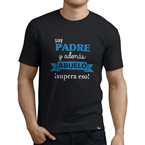 Tuning Camisetas - Camiseta Divertida para Hombre - Modelo Abueloypadre, Color Negro- Talla XXL (0267-Negro-Abuelo-y-padre-XXL)