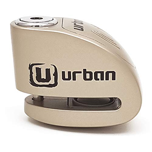 URBAN UR906M Candado Antirrobo Disco Alarma 120 db, Eje 6 mm Universal Moto Scooter Bici, Metálizado, Metálico