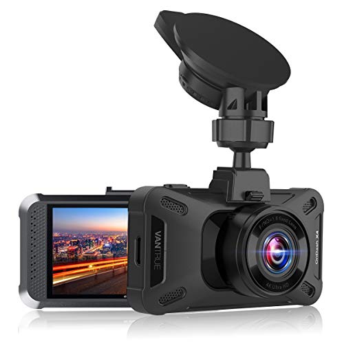 Vantrue X4 Ultra HD 4k Dashcam Superkondensator Autokamera, WDR Nachtsicht Auto cámara, Car Camera 3 aduanas LCD 160° Parküberwachung Dash Cam G Sensor max. 256 GB, con sensor Sony IMX317.