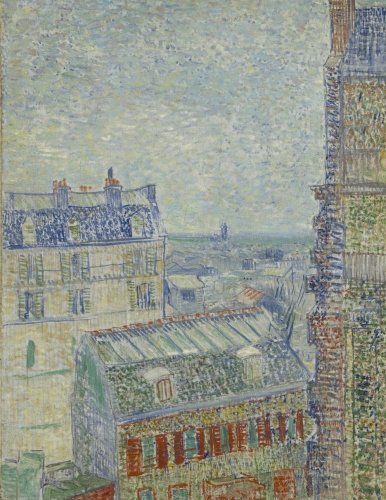 View from Theo's apartment, Vincent van Gogh. Ruled journal: 150 lined / ruled pages, 8,5x11 inch (21.59 x 27.94 cm) Laminated