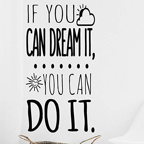 Vinilo de pared decorativo, pegatina de pared con frase en Inglés"If you can dream it",wall quote art sticker decal for home, Wall Stickers, Art Sticker Decal Mural, Wall Decal Sticker DC-18200-M