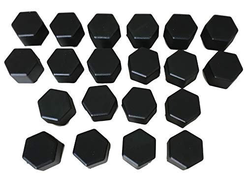 WeberAutozubehör 20 tapas de goma para tornillos de rueda, flexibles, ancho de llave 17, 19, 21, para coche/coche, color negro (Ancho de llave 19 (SW19))