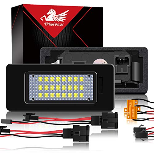 WinPower LED Luces de matrícula para coche Lámpara Numero plato luces Bulbos 3582 SMD con CanBus No hay error 6000K Xenón Blanco frio, 2 Piezas WinPower LED Luces de matrícula para coche Lámpara Numero plato luces Bulbos 3582 SMD con CanBus No hay error 6000K Xenón Blanco frio, 2 Piezas