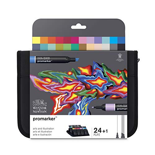 Winsor & Newton ProMarker - Pack de 24 rotuladores de diseño Arte e Ilustración, multicolor