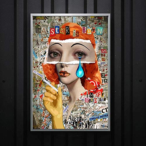 WJWGP Funny Art A Star Is Born Canvas Posters and Prints Modern Pop Wall Art Street Art Poster Abstract Figure Pintura For Girls Room Decor Canvas Imagen