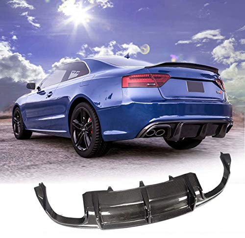 XTT Difusor Trasero para Audi A5 S Line S5 8T 4 Puertas 2 Puertas Sedan Coupe Convertible 2012-2016 Fibra de Carbono CF difusor Parachoques Labio Spoiler Body Kit