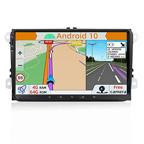 YUNTX PX6 Android 10 Autoradio Compatible con Golf/Skoda/Seat - 4G+64G - GPS 2 DIN - Cámara Trasera & Canbus Gratis - Soporte Dab+ / USB/WiFi/Bluetooth/MirrorLink/Carplay/Android Auto