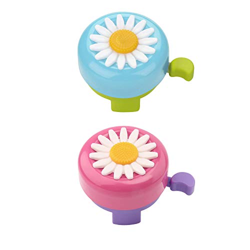 2 Pcs Campanas de Bicicleta para Niños, Timbre de Bicicleta Niños, Campanas de Bicicleta con Forma de Girasol para Niñas, Campanas de Bicicleta para niños pequeños, regalo para niños y niñas