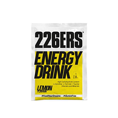 226ERS Energy Drink Monodosis, Bebida Energética con Amilopectina, Taurina y L-Carnitina, Limón - 15 unidades x 50 gr