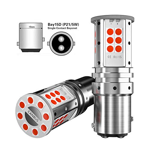 2PCS Bombilla de bay15d 1157 p21/5w canbus rojo led para luces de estacionamiento, luz de freno, luces traseras 12V 24V red 2PCS Bombilla de bay15d 1157 p21/5w canbus rojo led para luces de estacionamiento, luz de freno, luces traseras 12V 24V red