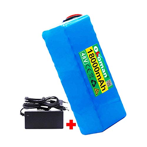 48v E-Bike Li-Ion Batería 13s3p 18ah 500w Batería de Alta Potencia 54.6v 18000mah 21700 Paquete de batería de Litio Ebike Bicicleta eléctrica Bicicleta con Cargador BMS + 48v E-Bike Li-Ion Batería 13s3p 18ah 500w Batería de Alta Potencia 54.6v 18000mah 21700 Paquete de batería de Litio Ebike Bicicleta eléctrica Bicicleta con Cargador BMS +