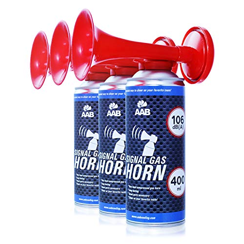 AAB Cooling Signal Gas Horn 400ml - Conjunto de 3 - Fanfarria Muy Fuerte, Bocina de Aire Comprimido, Bicicleta Segunda Mano, Car Horn, Bocina Portatil, Bocina Spray