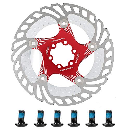 Alomejor Rotores de Disco de Freno 180 mm Disco de Freno de Bicicleta de Acero Inoxidable Rotores de 6 Pernos para Bicicleta de Carretera Bicicleta de montaña BMX MTB(Red)