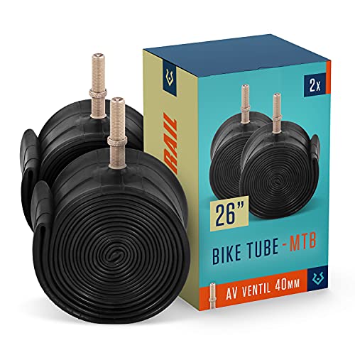 Alphatrail MTB Cámara de Bicicleta Rick 26 Pulgadas AV Schrader Válvula 2X Conjunto con Garantía de Movilidad I Cubierta Compatible Schwalbe, Michelin, Continental, Conti, Maxxis, Vittoria & Kenda Alphatrail MTB Cámara de Bicicleta Rick 26 Pulgadas AV Schrader Válvula 2X Conjunto con Garantía de Movilidad I Cubierta Compatible Schwalbe, Michelin, Continental, Conti, Maxxis, Vittoria & Kenda