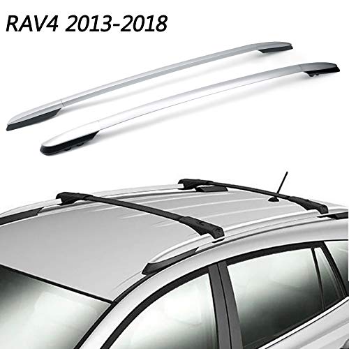 Areyourshop - Barras laterales de aluminio para techo de Toyota RAV4 2013-2018, color plateado.