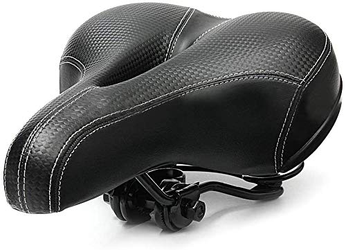 Asiento de bicicleta cómodo sillín de doble resorte diseñado con espuma viscoelástica transpirable suave cojín de bicicleta