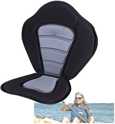 Asiento de Kayak cojín de Kayak Suave con respaldos de Base Antideslizante Ajustable en Kayak con Respaldo Seguro Asiento Generales de Barcos con Bolsa de Transporte Asiento Kayaks sit Piraguas