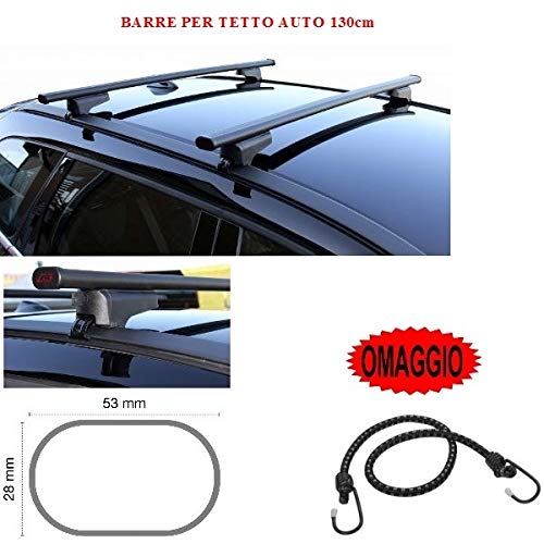 Barras para techo de coche de 130 cm para Alfa Romeo Stelvio 5P 2017. Barras portaequipajes de acero para raíles altos y bajos.