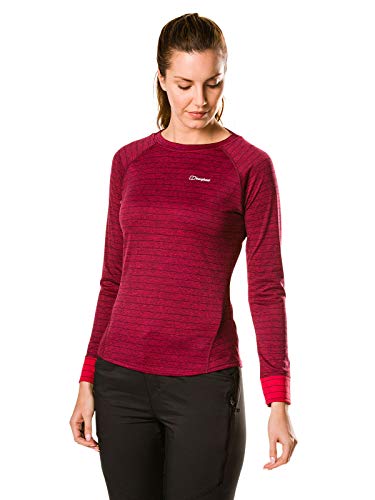 Berghaus Thermal Tech tee Crew Long Sleeve Camiseta Interior, Mujer, Remolacha Rojo/Poinsettia, 44