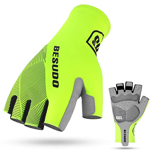 Besudo Guantes de ciclismo MTB para hombre y mujer, con medio dedo, para bicicleta de carretera, mountain bike, motocross, Downhill guantes de gel, guantes sin dedos